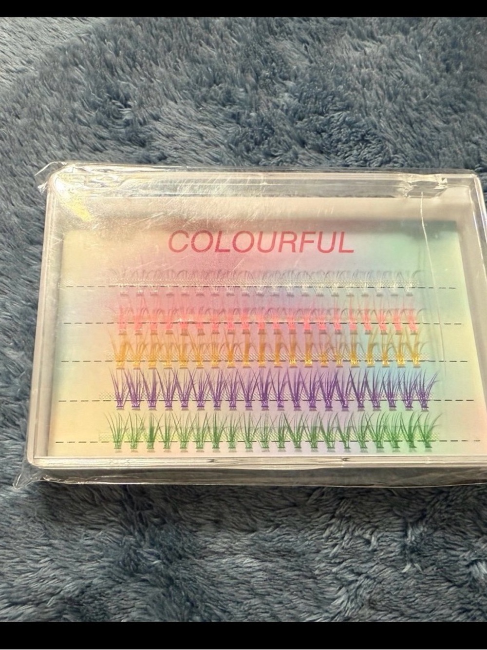 Colourful Rainbow Pre-Made Lash Clusters โ Multicolor Pack